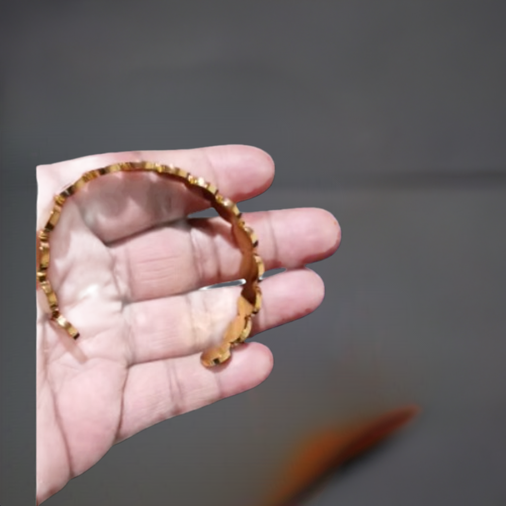 Brazalete de Acero Inoxidable Chapado en Oro de 18k