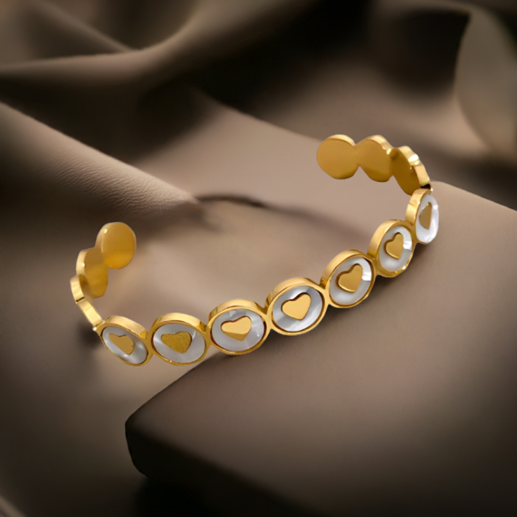Brazalete de Acero Inoxidable Chapado en Oro de 18k