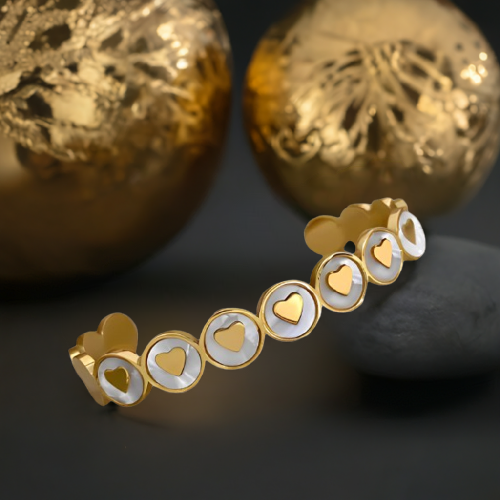 Brazalete de Acero Inoxidable Chapado en Oro de 18k