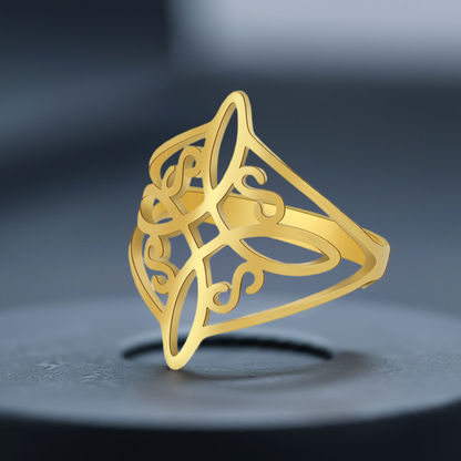 Anillo Nudo de Bruja en Acero Inoxidable