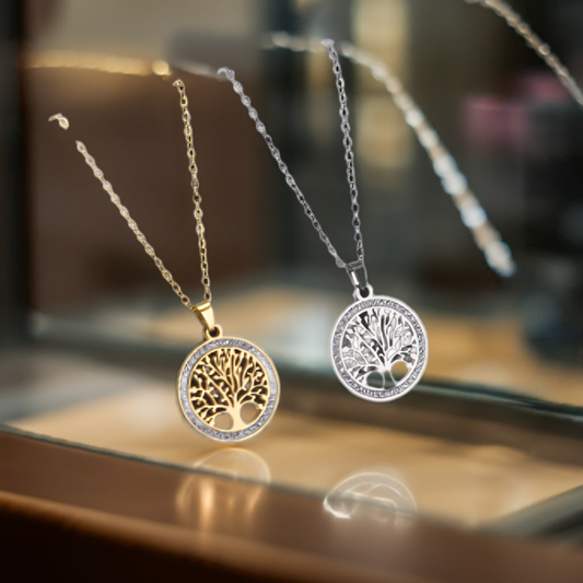 Collar del Arbol de la Vida EXCELLENCE - Oro 18k y Cristales de Austria