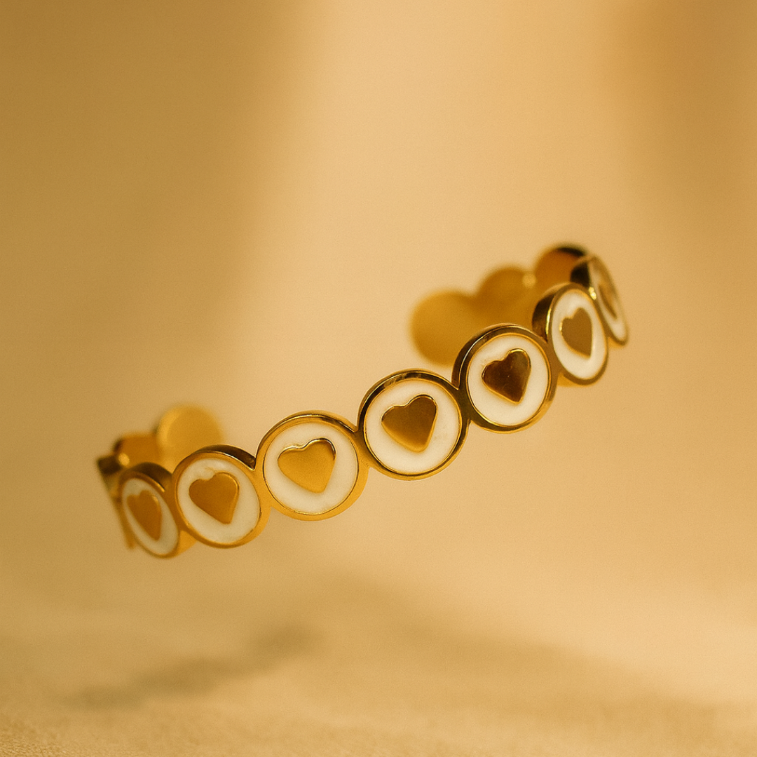 Brazalete 7 corazones - Chapado en Oro de 18k